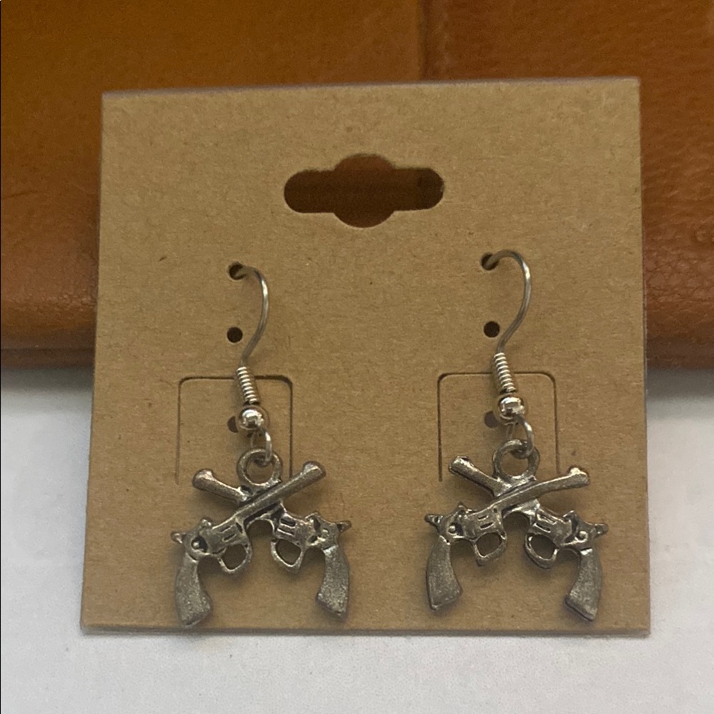 Silver Revolver Earrings
